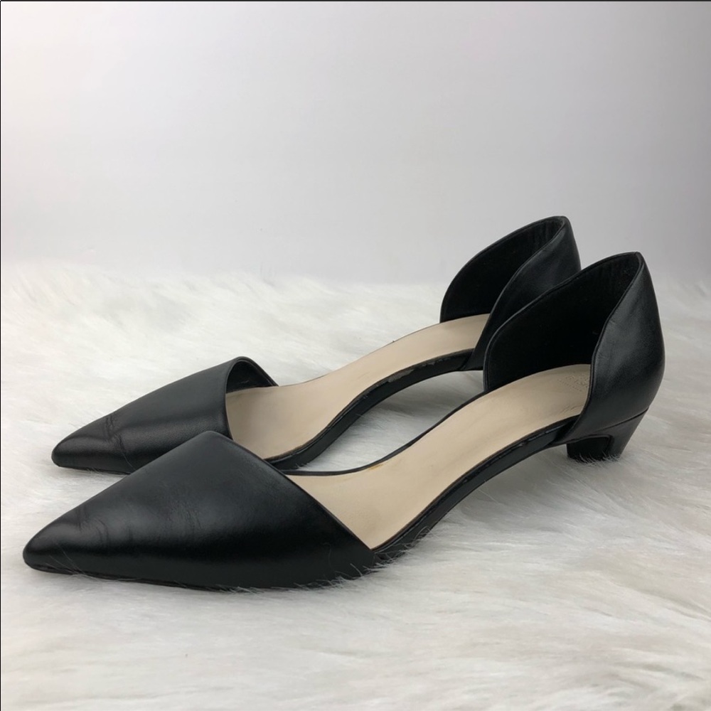 *3/$20* Zara black leather pointed kitten heels